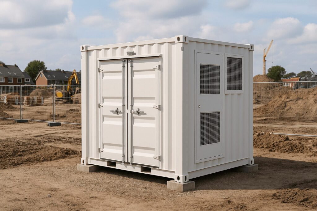 batterijopslag op de bouwplaats